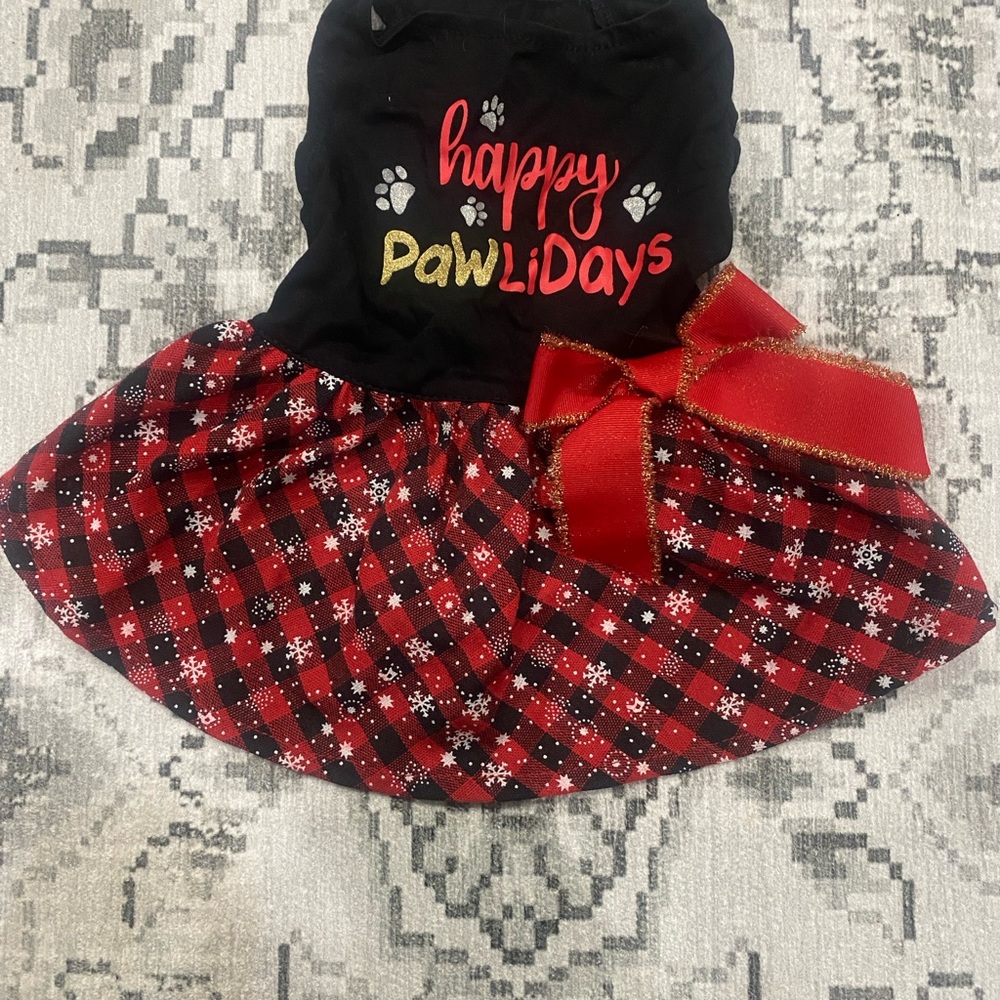 Warm Black and Red Plaid Dog Dress